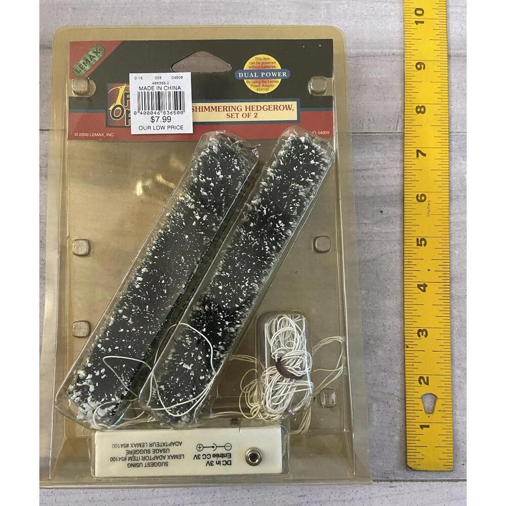 Lemax Shimmering Hedgerow Set Of 2 Fibre Optics 04509 Vintage Retired Christmas